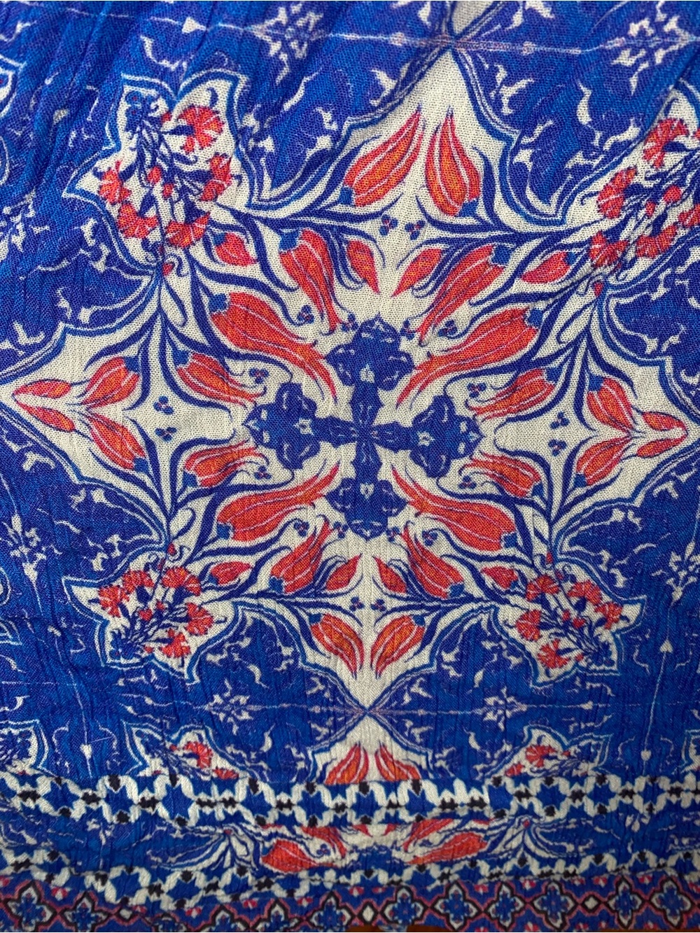 HEMANT & NANDITA kaftan maxi dress royal blue yellow pink Cali Boho resort tall - Picture 9 of 10